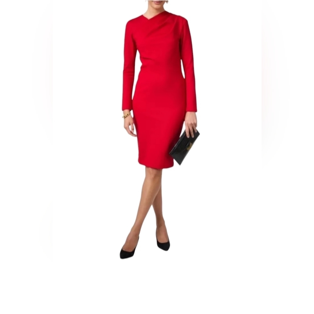 NWT $348 Chloe Kristyn Ponte Knit Bianca Red Dress Stretchy Women Size 2X